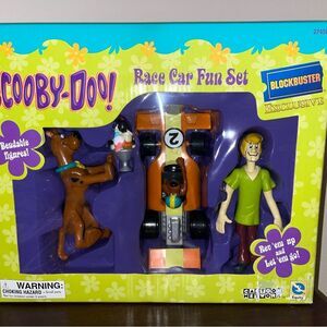 Warner Bros Vintage Scooby-Doo Race Car Fun Set NIB Blockbuster Friction Car